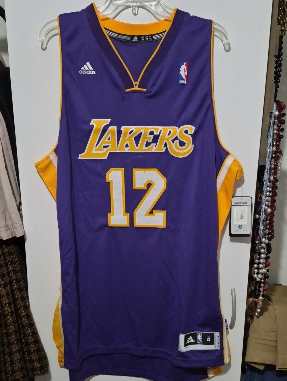 adidas Los Angeles Lakers Purple & Gold #12 Basketball Jersey Sz XL